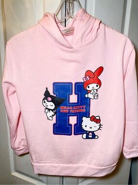 Sanrio Pink Hoodie with Hello Kitty & Friends Graphic